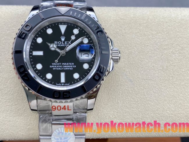 ロレックスコピー ヤット・マスター（Yacht-Master）40mm 126622RBR“ブラック・ダイヤル＋ステンレスケース＋セラミックベゼル＋オイスターブレスレット” メンズ専用モデル