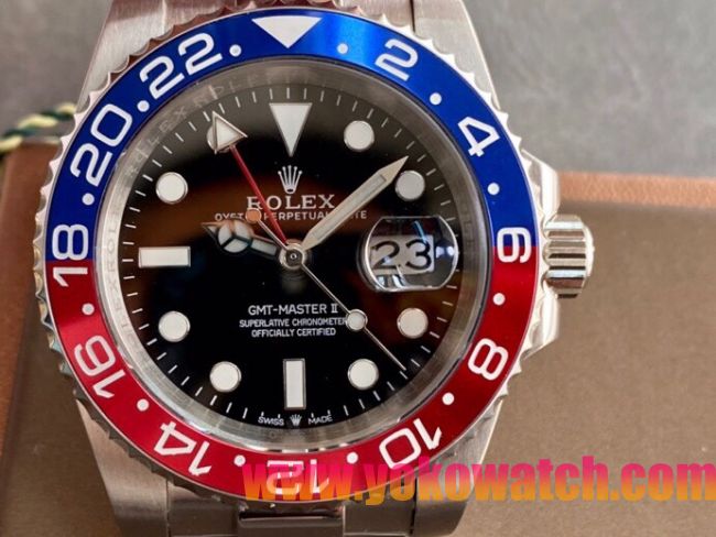 ロレックスコピー GMT-Master II（グリーンニッチ）41mm 126710BLNR“ブラック・ダイヤル＋ステンレスケース＋バイカラーアルミニウムベゼル＋オイスターブレスレット” メンズ専用モデル 