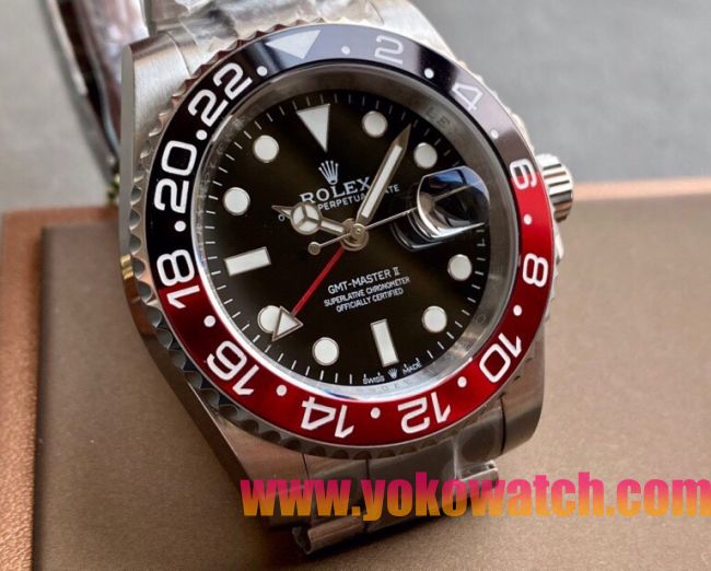 ロレックスコピー GMT-Master II（グリーンニッチ）41mm 126710BLNR“ブラック・ダイヤル＋ステンレスケース＋バイカラーアルミニウムベゼル＋オイスターブレスレット” メンズ専用モデル 