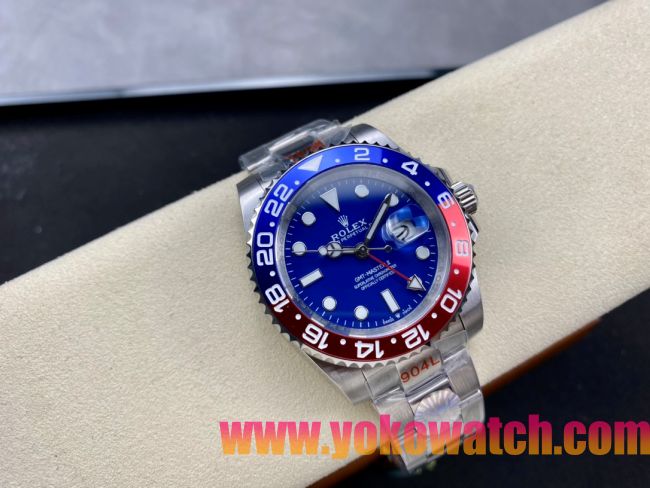 ロレックスコピー GMT-Master II（グリーンニッチ）40mm 126710BLNR“ブルー・ダイヤル＋ステンレスケース＋バイカラーセラミックベゼル（ブルー＆レッド）＋オイスターブレスレット” メンズ専用モデル