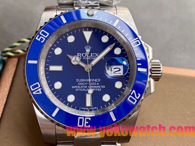 ロレックスコピー サブマリーナー（SUB）40mm 126610LB“ブルー・ベゼル＋ブルー・ダイヤル＋ステンレススチールケース＋オイスターブレスレット” メンズ専用モデル