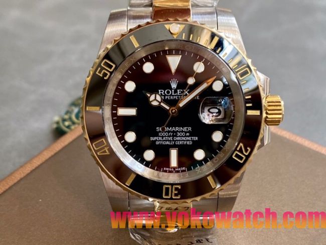 ロレックスコピー サブマリーナー（SUB）40mm 126613LN“間金・ブラック・ベゼル＋ブラック・ダイヤル＋ステンレススチール＆ゴールドケース＋オイスターブレスレット” メンズ専用モデル