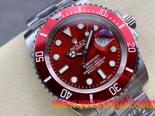 ロレックスコピー サブマリーナー（SUB）40mm 126610LN“レッド・ベゼル＋レッド・ダイヤル＋ステンレススチールケース＋オイスターブレスレット” メンズ専用モデル