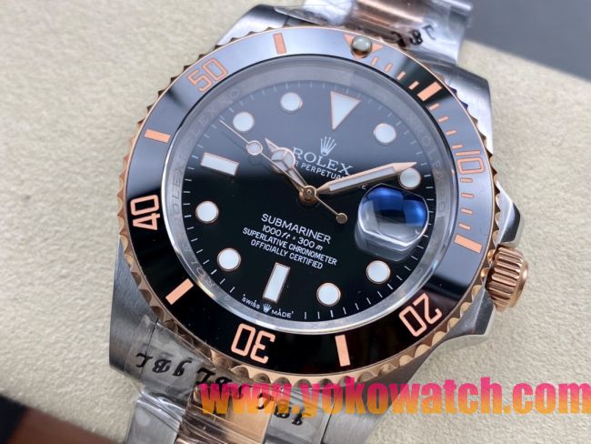 ロレックスコピー サブマリーナー（SUB）41mm 126613LN“間金・無歴・ブラック・ベゼル＋ブラック・ダイヤル＋ステンレススチール＆ローズゴールドケース＋オイスターブレスレット” メンズ専用モデル