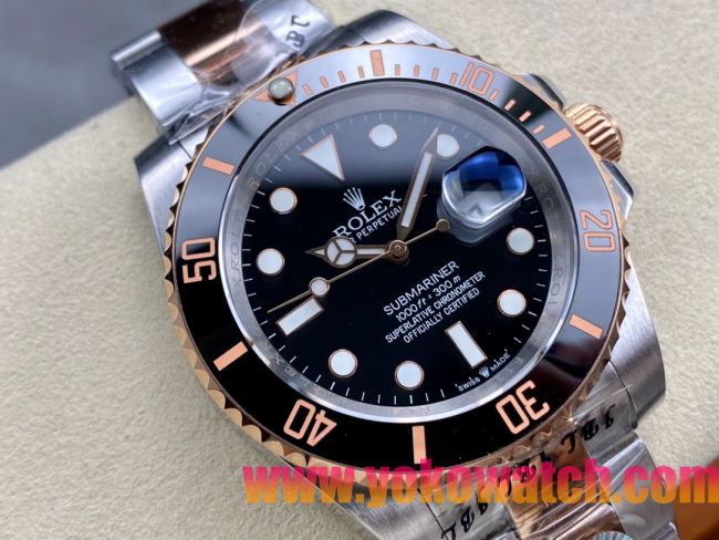 ロレックスコピー サブマリーナー（SUB）41mm 126613LN“間金・無歴・ブラック・ベゼル＋ブラック・ダイヤル＋ステンレススチール＆ローズゴールドケース＋オイスターブレスレット” メンズ専用モデル