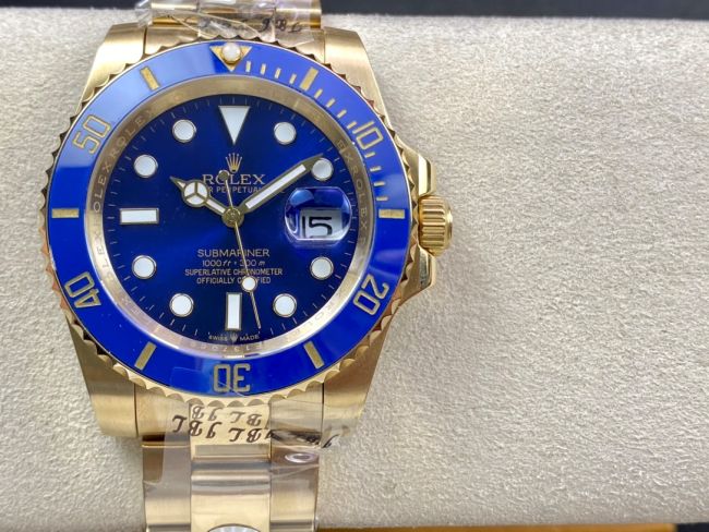 ロレックスコピー サブマリーナー（SUB）41mm 126618LB“全金・無歴・ブルー・ベゼル＋ブルー・ダイヤル＋ゴールドケース＋オイスターブレスレット” メンズ専用モデル