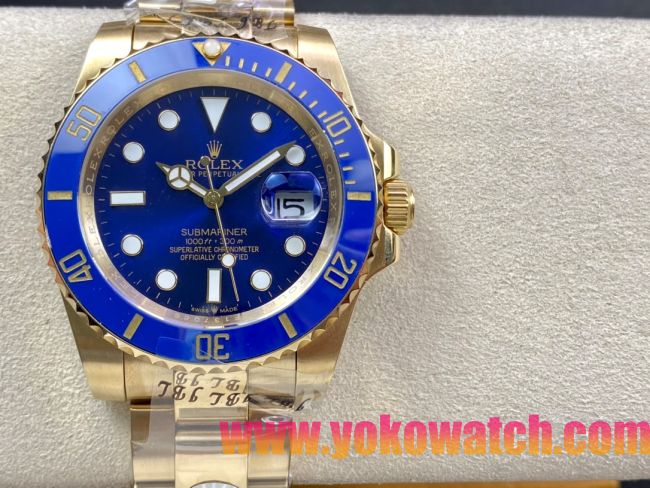 ロレックスコピー サブマリーナー（SUB）41mm 126618LB“全金・無歴・ブルー・ベゼル＋ブルー・ダイヤル＋ゴールドケース＋オイスターブレスレット” メンズ専用モデル