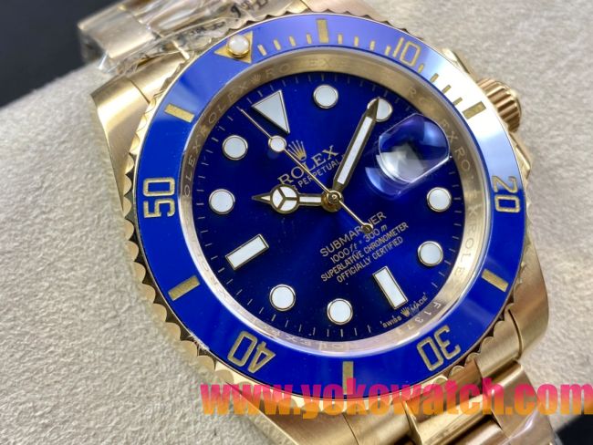 ロレックスコピー サブマリーナー（SUB）41mm 126618LB“全金・無歴・ブルー・ベゼル＋ブルー・ダイヤル＋ゴールドケース＋オイスターブレスレット” メンズ専用モデル