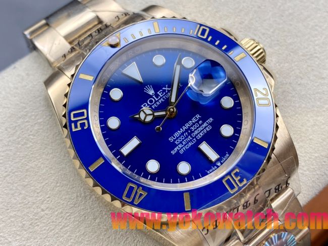 ロレックスコピー サブマリーナー（SUB）41mm 126618LB“全金・無歴・ブルー・ベゼル＋ブルー・ダイヤル＋ゴールドケース＋オイスターブレスレット” メンズ専用モデル