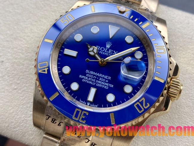 ロレックスコピー サブマリーナー（SUB）41mm 126618LB“全金・無歴・ブルー・ベゼル＋ブルー・ダイヤル＋ゴールドケース＋オイスターブレスレット” メンズ専用モデル