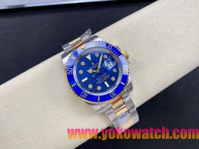 ロレックスコピー サブマリーナー（SUB）40mm 126613LB-D“間金・ダイヤモンド・ブルー・ベゼル＋ブルー・ダイヤル＋ステンレススチール＆ゴールドケース＋オイスターブレスレット” メンズ専用モデル