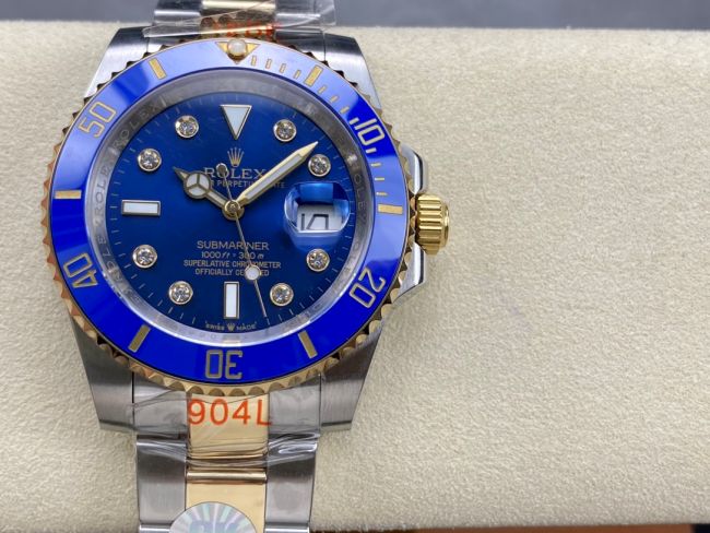 ロレックスコピー サブマリーナー（SUB）40mm 126613LB-D“間金・ダイヤモンド・ブルー・ベゼル＋ブルー・ダイヤル＋ステンレススチール＆ゴールドケース＋オイスターブレスレット” メンズ専用モデル