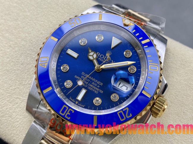 ロレックスコピー サブマリーナー（SUB）40mm 126613LB-D“間金・ダイヤモンド・ブルー・ベゼル＋ブルー・ダイヤル＋ステンレススチール＆ゴールドケース＋オイスターブレスレット” メンズ専用モデル