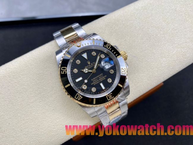 ロレックスコピー サブマリーナー（SUB）40mm 126613LB“間金・ダイヤモンド・ブラック・ベゼル＋ブラック・ダイヤル＋ステンレススチール＆ゴールドケース＋オイスターブレスレット” メンズ専用モデル