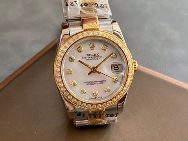 ロレックスコピー・デイトジャスト（DATEJUST）31mm 279383RBR“ホワイト・ダイヤル＋イエローゴールド＆ダイヤモンドベゼル＋ステンレススチール＆ローズゴールドブレスレット” レディース専用モデル