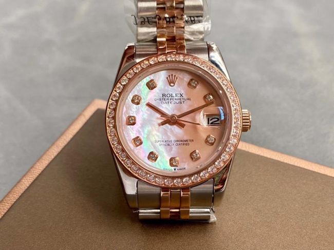 ロレックスコピー・デイトジャスト（DATEJUST）31mm 279383RBR“シェル・ダイヤル＋ローズゴールド＆ダイヤモンドベゼル＋ステンレススチール＆ローズゴールドブレスレット” レディース専用モデル 