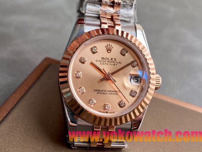 ロレックスコピー・デイトジャスト（DATEJUST）31mm 279171“シャンパン・ダイヤル＋ローズゴールドベゼル＋ステンレススチール＆ローズゴールドブレスレット” レディース専用モデル