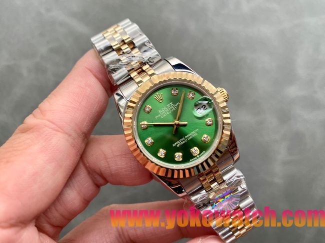 ロレックスコピー・デイトジャスト（DATEJUST）31mm 279173“グリーンダイヤル＋ゴールドベゼル＋ステンレススチール＆ゴールドブレスレット” レディース専用モデル