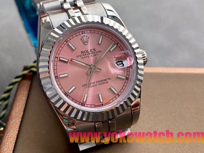 ロレックスコピー・デイトジャスト（DATEJUST）31mm 279174“ピンクダイヤル＋ステンレススチールベゼル＋ステンレススチールブレスレット” レディース専用モデル