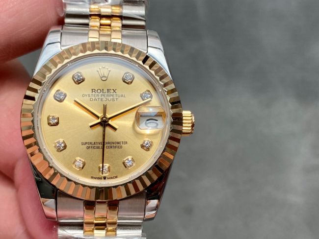 ロレックスコピー・デイトジャスト（DATEJUST）31mm 279173“ゴールドダイヤル＋ゴールドベゼル＋ステンレススチール＆ゴールドブレスレット” レディース専用モデル