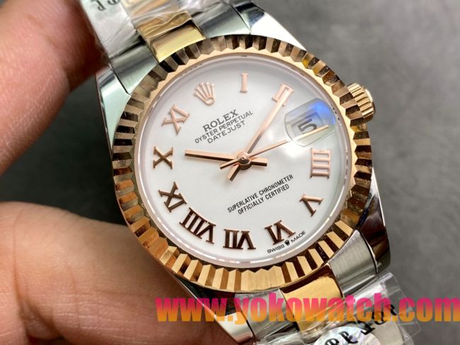 ロレックスコピー・デイトジャスト（DATEJUST）31mm 279173“ホワイトダイヤル＋ゴールドベゼル＋ステンレススチール＆ゴールドブレスレット” レディース専用モデル