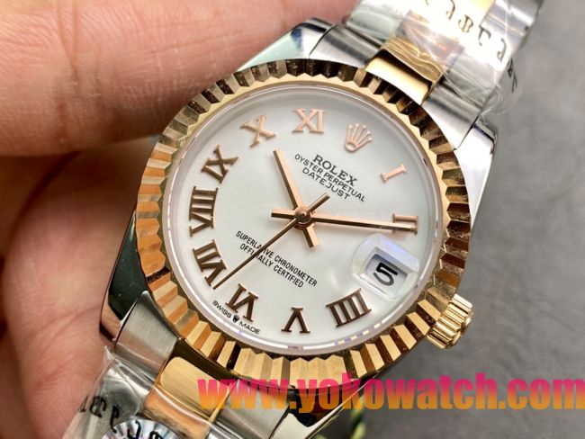 ロレックスコピー・デイトジャスト（DATEJUST）31mm 279173“ホワイトダイヤル＋ゴールドベゼル＋ステンレススチール＆ゴールドブレスレット” レディース専用モデル