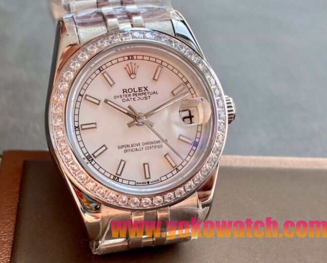 ロレックスコピー・デイトジャスト（DATEJUST）31mm 279160“ダイヤモンドベゼル＋ピンクダイヤル＋ステンレススチールブレスレット” レディース専用モデル