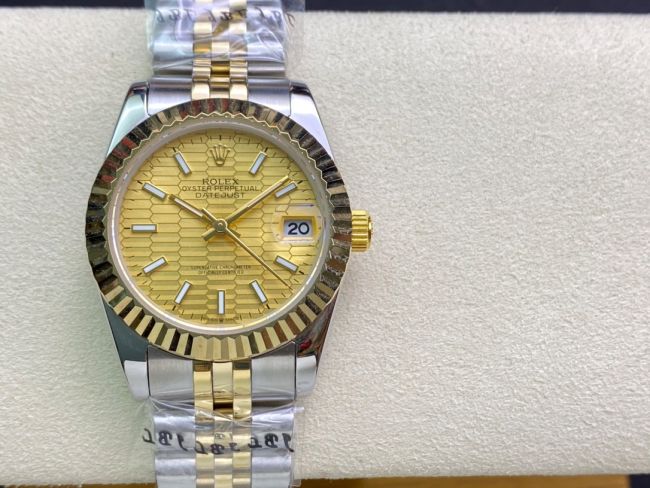 ロレックスコピー・デイトジャスト（DATEJUST）31mm 279160R“イエローゴールドベゼル＋イエローハニカムダイヤル” レディース専用モデル