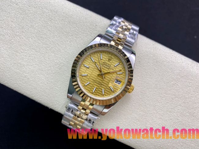 ロレックスコピー・デイトジャスト（DATEJUST）31mm 279160R“イエローゴールドベゼル＋イエローハニカムダイヤル” レディース専用モデル