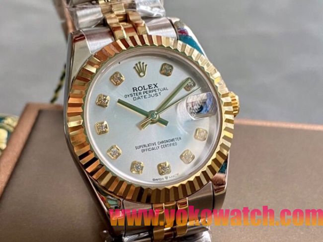 ロレックスコピー・デイトジャスト（DATEJUST）31mm 279160R“イエローゴールドベゼル＋ダイヤモンドインデックス” レディース専用モデル