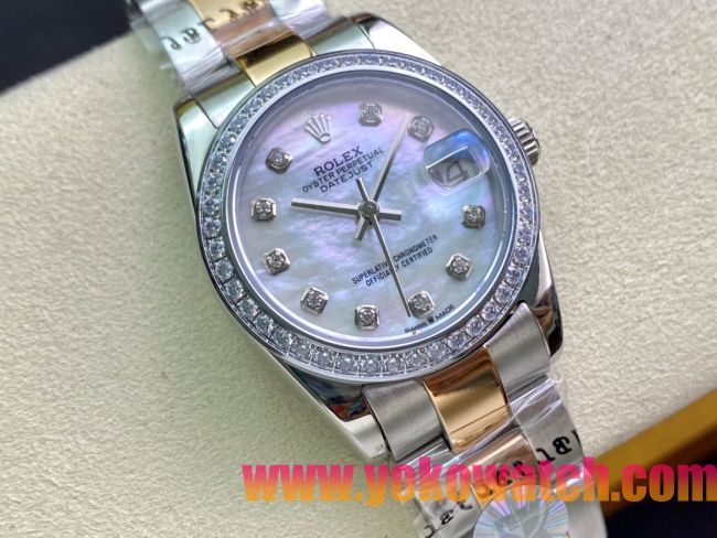 ロレックスコピー・デイトジャスト（DATEJUST）31mm 279160R“ダイヤモンドベゼル＋パール調ダイヤル” レディース専用モデル
