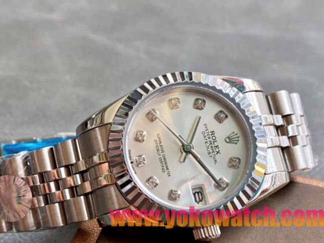 ロレックスコピー・デイトジャスト（DATEJUST）31mm 279160R“ダイヤモンドインデックス＋ホワイトダイヤル” レディース専用モデル