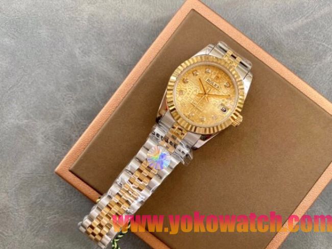 ロレックスコピー・デイトジャスト（DATEJUST）31mm 279160R“ゴールド文字盤＋ダイヤモンドインデックス” レディース専用モデル