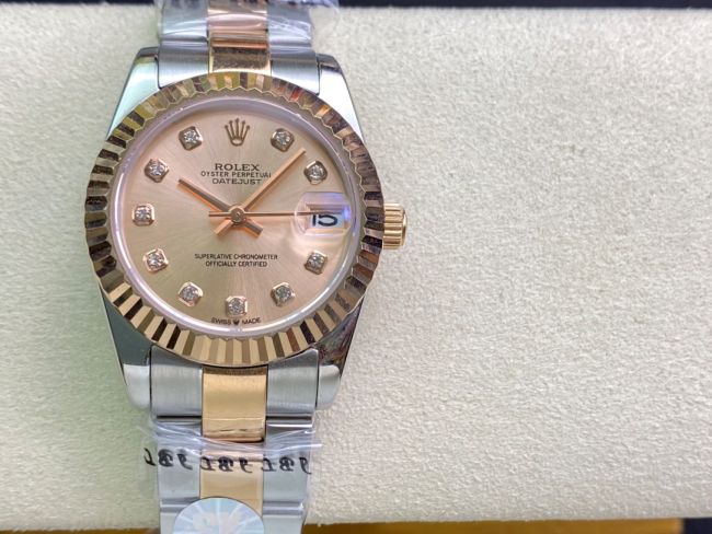 ロレックスコピー・デイトジャスト（DATEJUST）31mm 279160R“ローズゴールドベゼル＋ピンクダイヤル” レディース専用モデル