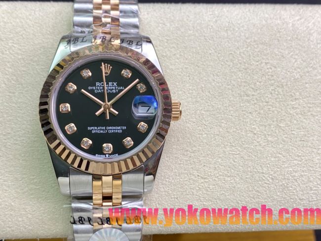 ロレックスコピー・デイトジャスト（DATEJUST）31mm 279160R“グリーンダイヤル＋ダイヤモンドインデックス” レディース専用モデル