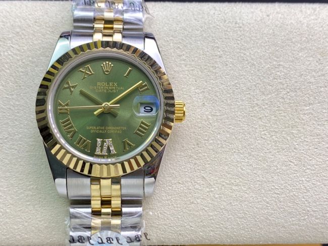 ロレックスコピー・デイトジャスト（DATEJUST）31mm 279160R“グリーンダイヤル＋ローマ数字インデックス” レディース専用モデル