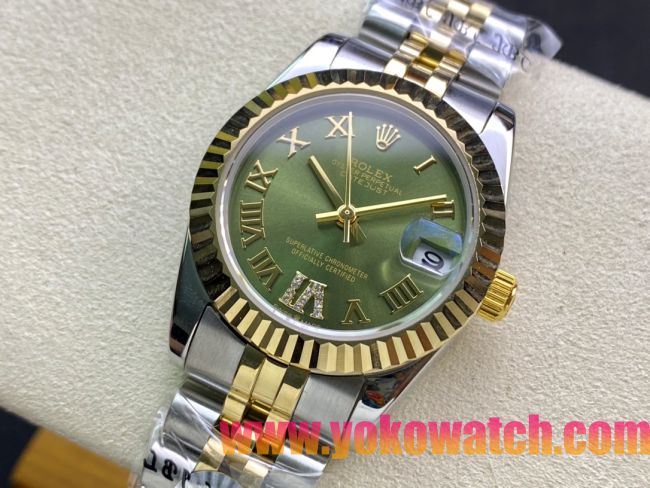ロレックスコピー・デイトジャスト（DATEJUST）31mm 279160R“グリーンダイヤル＋ローマ数字インデックス” レディース専用モデル