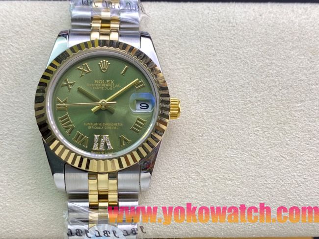 ロレックスコピー・デイトジャスト（DATEJUST）31mm 279160R“グリーンダイヤル＋ローマ数字インデックス” レディース専用モデル