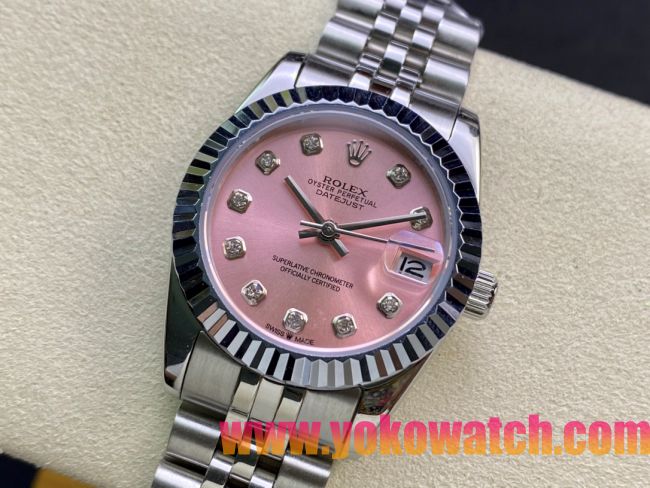 ロレックスコピー・デイトジャスト（DATEJUST）31mm 279160R“ピンクダイヤル＋ダイヤモンドインデックス” レディース専用モデル