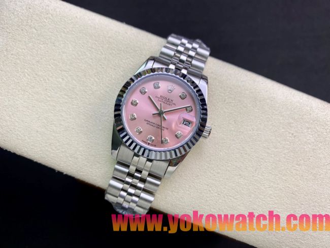 ロレックスコピー・デイトジャスト（DATEJUST）31mm 279160R“ピンクダイヤル＋ダイヤモンドインデックス” レディース専用モデル