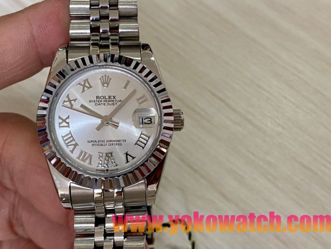 ロレックスコピー・デイトジャスト（DATEJUST）31mm 279160R“シルバーダイヤル＋ローマ数字インデックス” レディース専用モデル