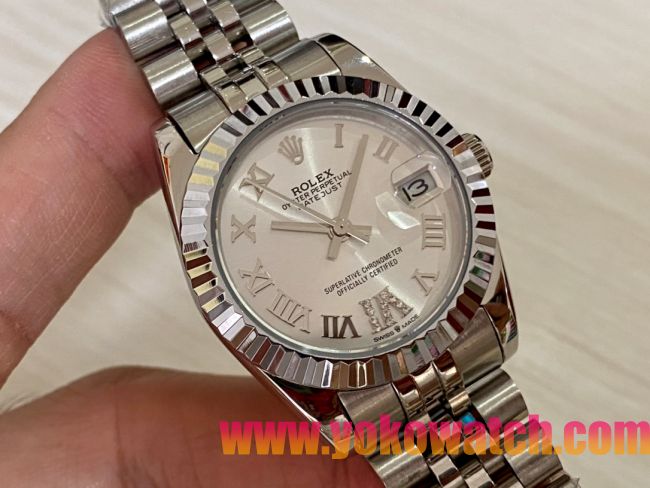 ロレックスコピー・デイトジャスト（DATEJUST）31mm 279160R“シルバーダイヤル＋ローマ数字インデックス” レディース専用モデル