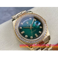 ロレックスコピー デイトナ 40mm 228238“エメラルドグリーンダイヤル・ダイヤモンドベゼル・全金仕様” レディース／ユニセックスモデル