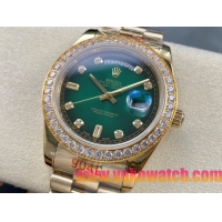 ロレックスコピー デイトナ 40mm 228238“エメラルドグリーンダイヤル・ダイヤモンドベゼル・全金仕様” レディース／ユニセックスモデル