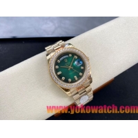 ロレックスコピー デイトナ 40mm 228238“エメラルドグリーンダイヤル・ダイヤモンドベゼル・全金仕様” レディース／ユニセックスモデル