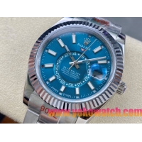 ロレックスコピー スカイ・ドウェラー 42mm 326934“ターコイズブルーダイヤル・リングコマンドベゼル” メンズモデル