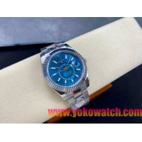 ロレックスコピー スカイ・ドウェラー 42mm 326934“ターコイズブルーダイヤル・リングコマンドベゼル” メンズモデル
