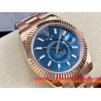 ロレックスコピー スカイ・ドウェラー 42mm 326935“サファイアブルーダイヤル・エバーローズゴールド仕様” メンズモデル 