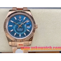 ロレックスコピー スカイ・ドウェラー 42mm 326935“サファイアブルーダイヤル・エバーローズゴールド仕様” メンズモデル 