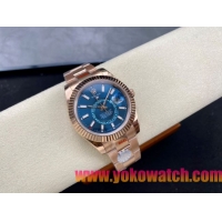 ロレックスコピー スカイ・ドウェラー 42mm 326935“サファイアブルーダイヤル・エバーローズゴールド仕様” メンズモデル 